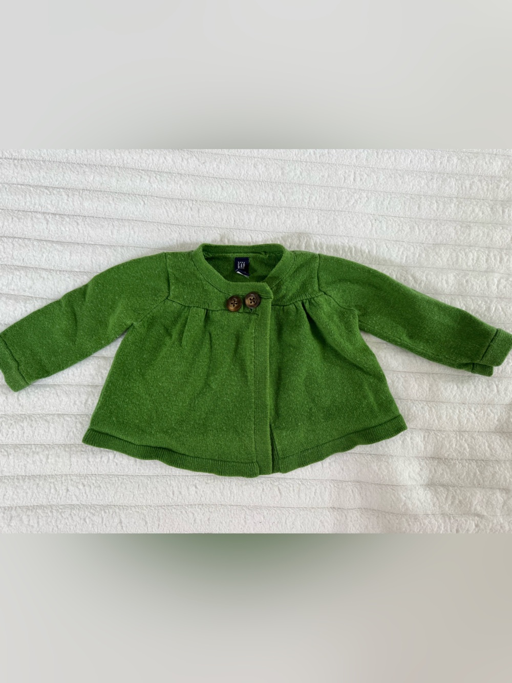 Baby Gap Toddler Green Cozy Button-Front Jacket cardigan sweater
